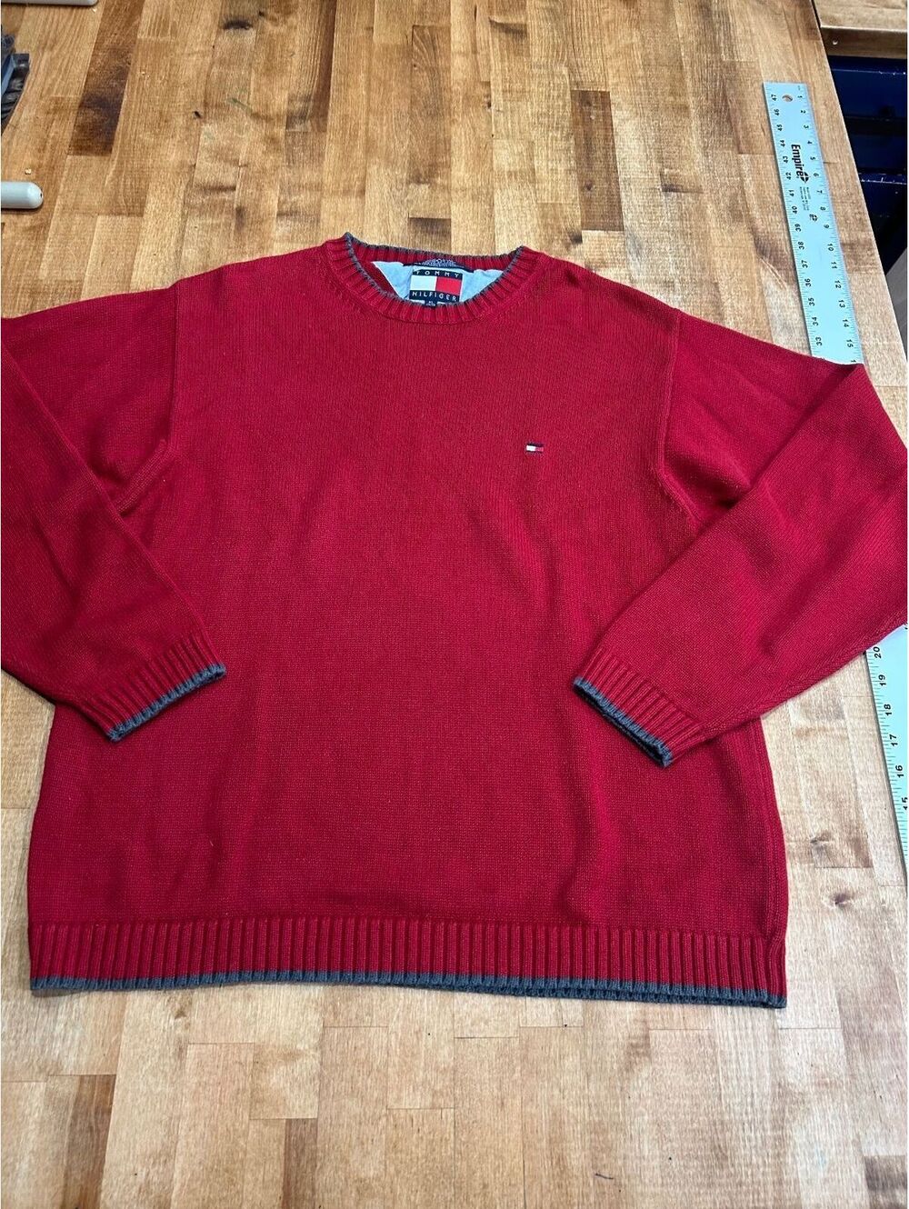 Tommy Hilfiger Men's Red Crewneck longsleeve Sweater XL